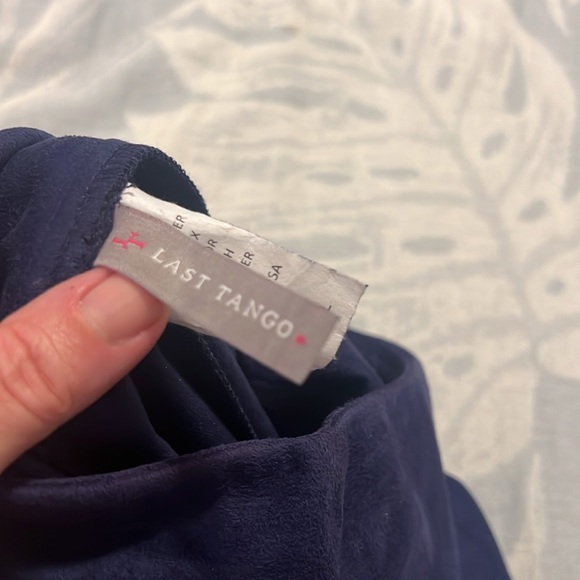 NWT Last Tango navy super soft stretchy suede like flowy pants - Picture 6 of 9